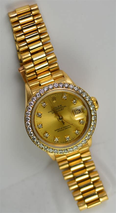 rolex gold shell watches|gold rolex with diamond bezel.